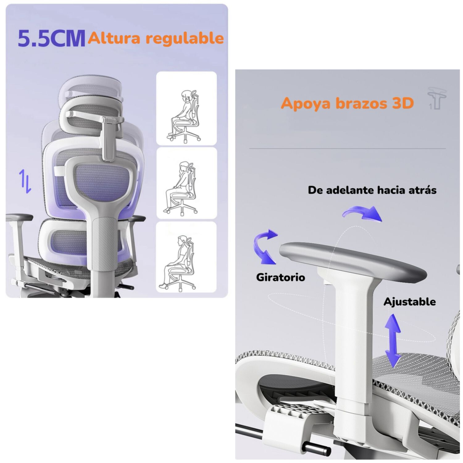 Silla De Escritorio Reclinable Reposapies Q9 By Lubabycas image number 6.0