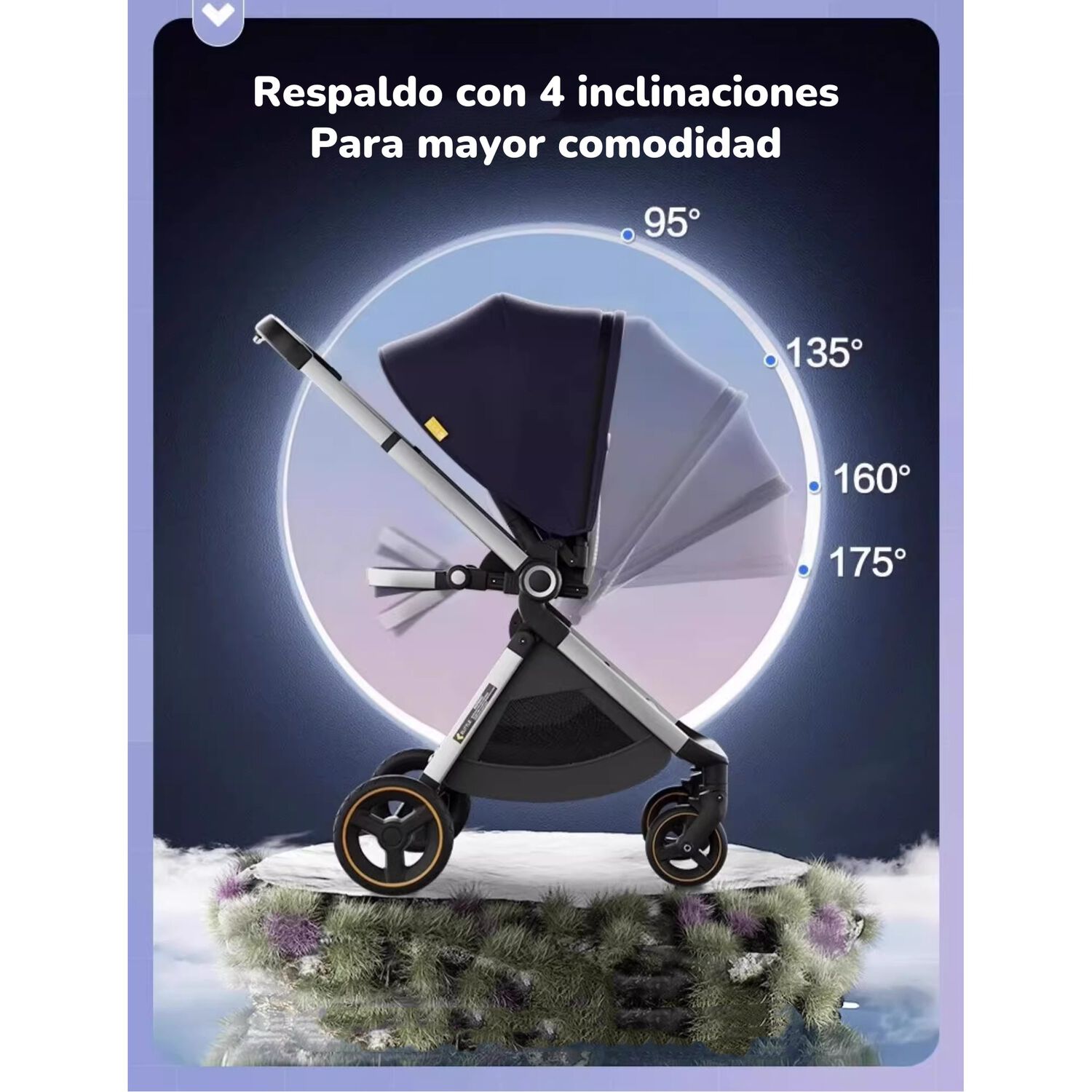 Coche De Paseo De Aluminio 2 Modos Emu Azul Lubabycas image number 5.0