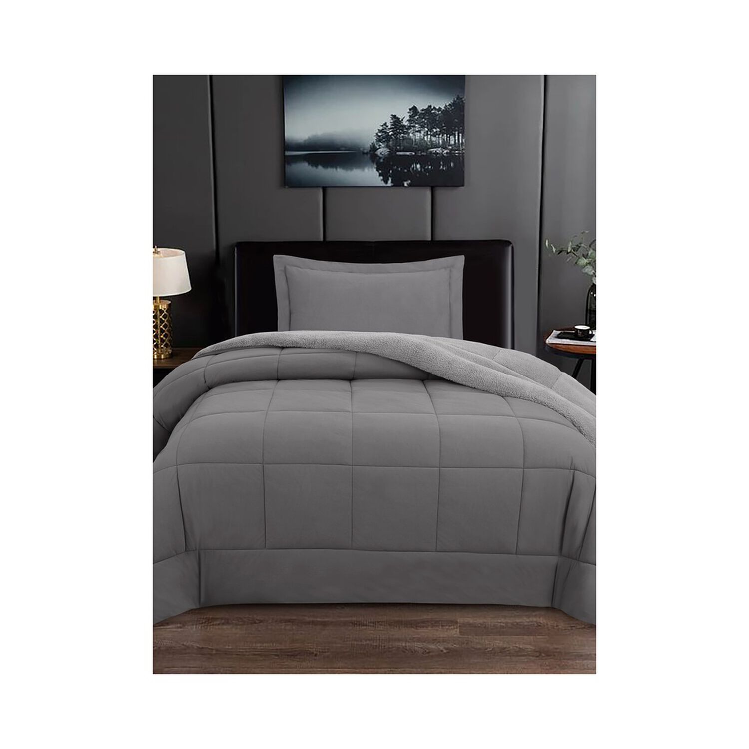 Plumon Andes Velvet Matte Gris 1.5 Pl image number 0.0