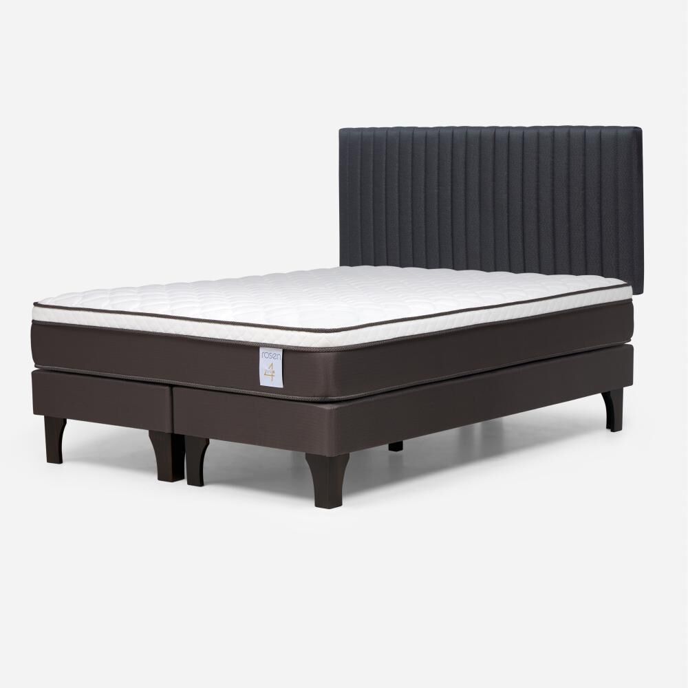 Cama Europea Rosen New Style 4 Plus / 2 Plazas / Base Dividida + Respaldo Lucio image number 1.0