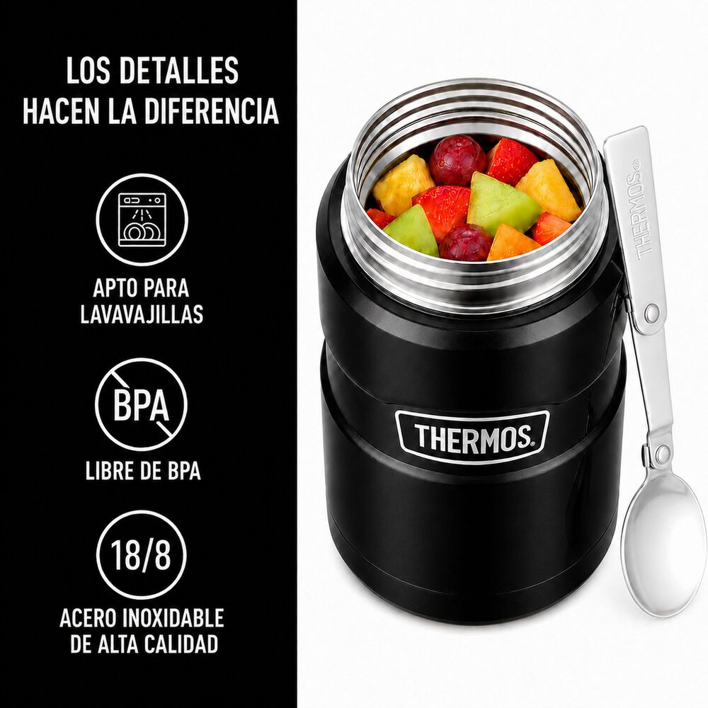 Termo De Comida Premium Inox Thermos King 470ml Negro image number 8.0