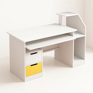 Escritorio Con Cajones Y Repisas Blanco Buenos Aires