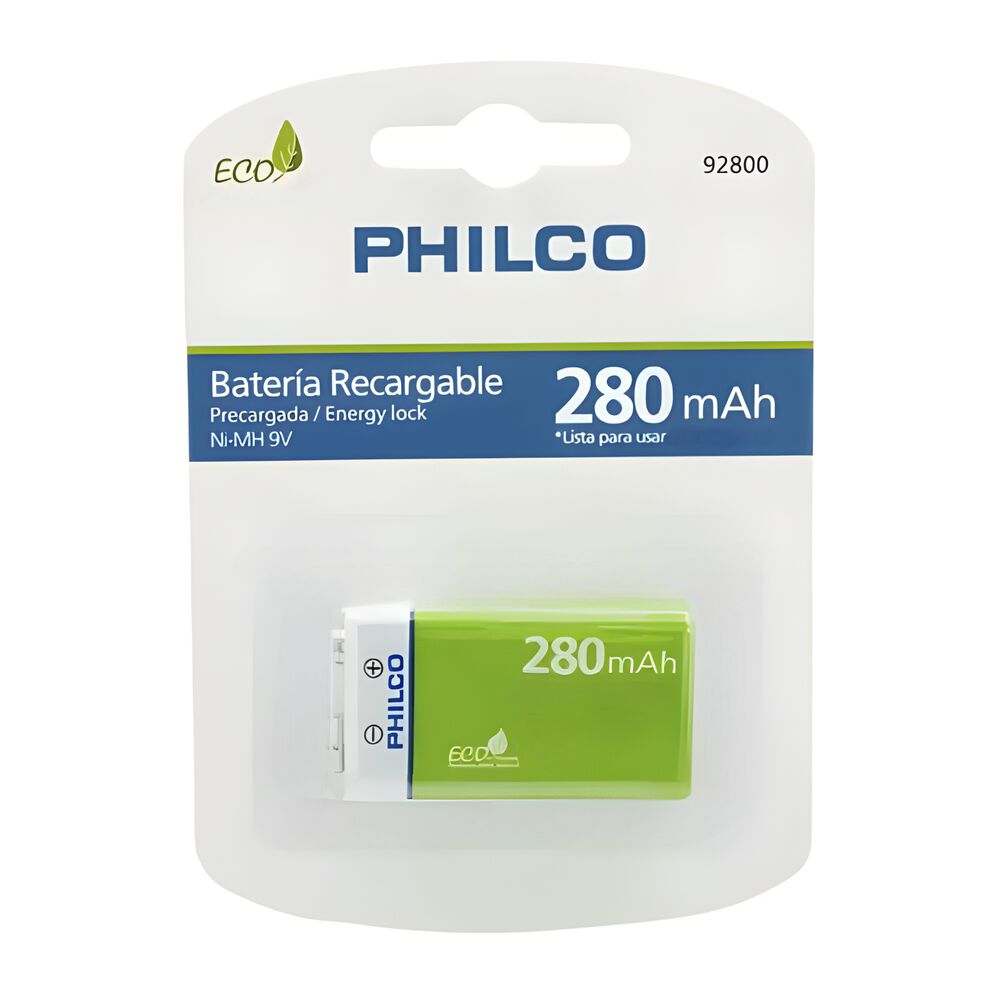 Batería 9v Recargable 280 Mah Philco Eco Friendly Edition image number 0.0