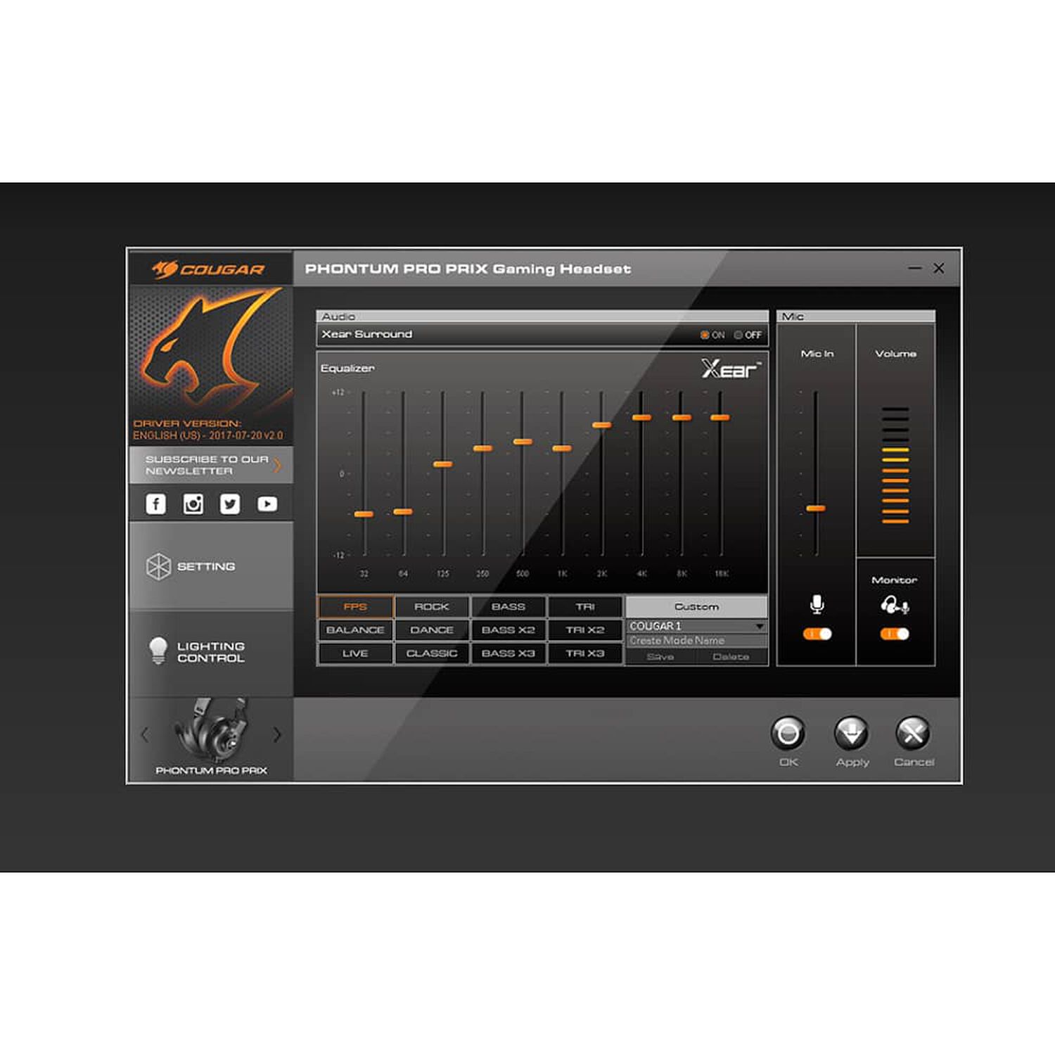 Audifonos Cougar Phontum Pro Prix Usb 7.1 Multiplataformas image number 7.0