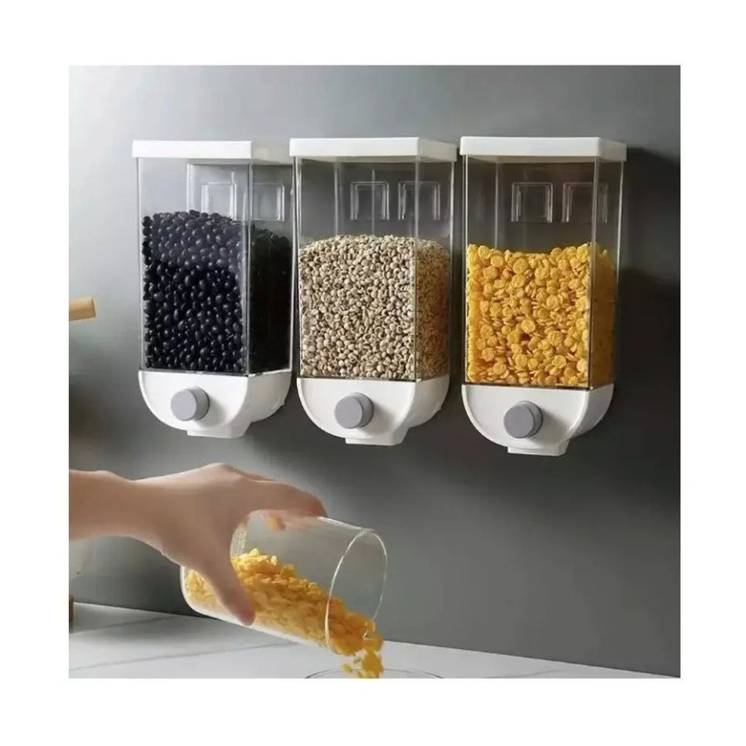 Dispensador De Alimentos De Pared Organizador De Cocina Blanco image number 5.0