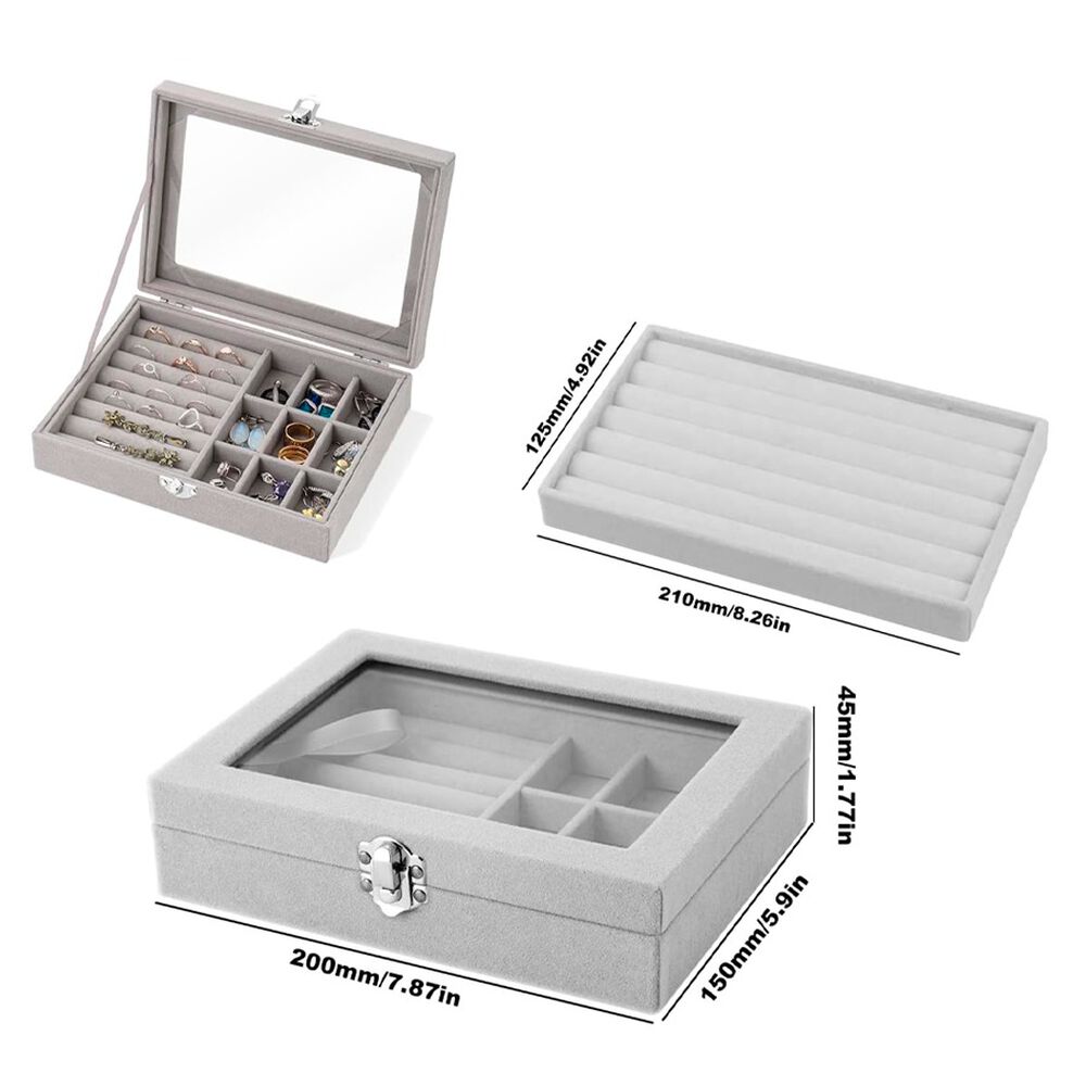 Caja Organizador De Joyería Portátil Gris image number 5.0