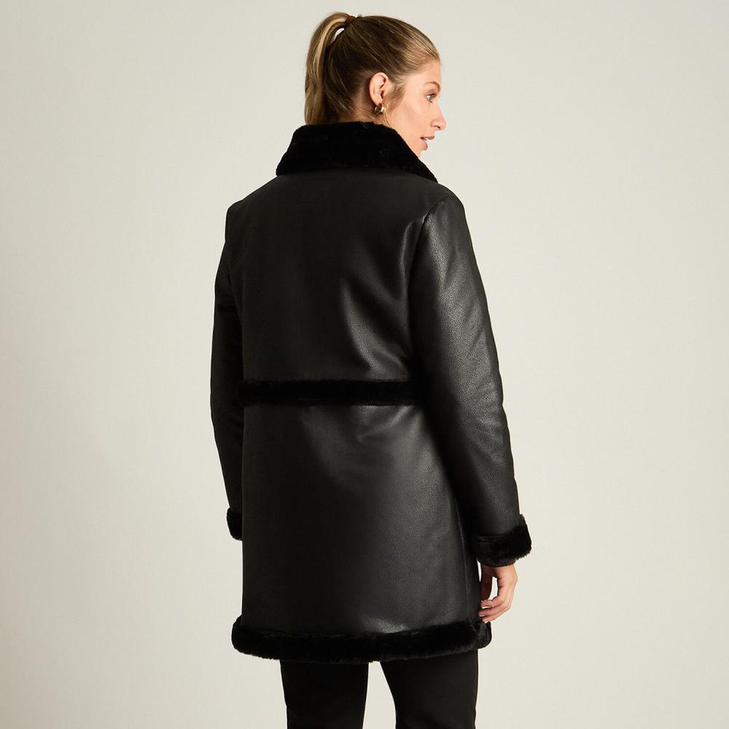 Chaqueta Bonded Cuello Solapa Mujer Lorenzo Di Pontti image number 2.0