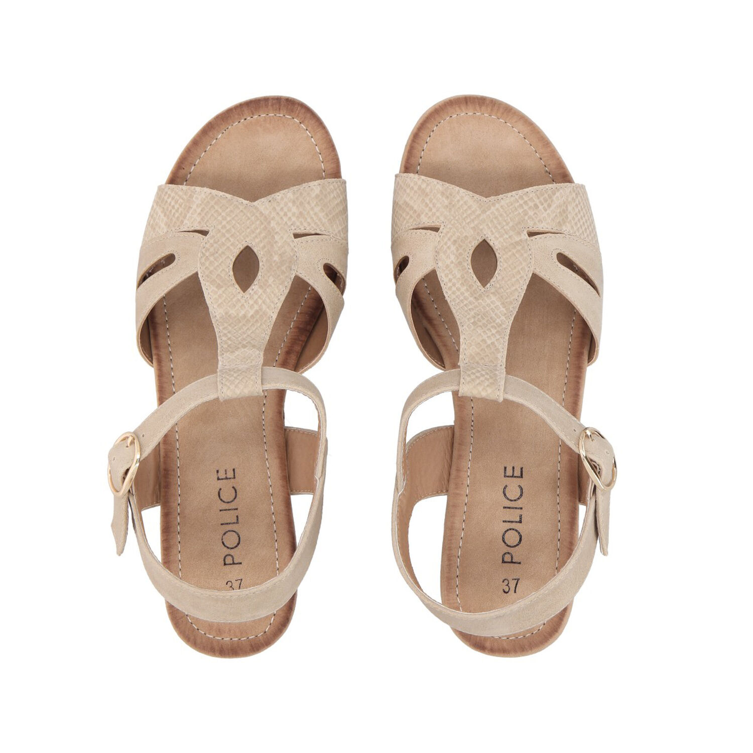 Sandalia Mujer Beige Mora Police image number 2.0