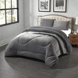 Plumon De Invierno Plush Liso Con Chiporro De 1.5 Plazas + 1 Funda Para Almohada Cip1.5p-13