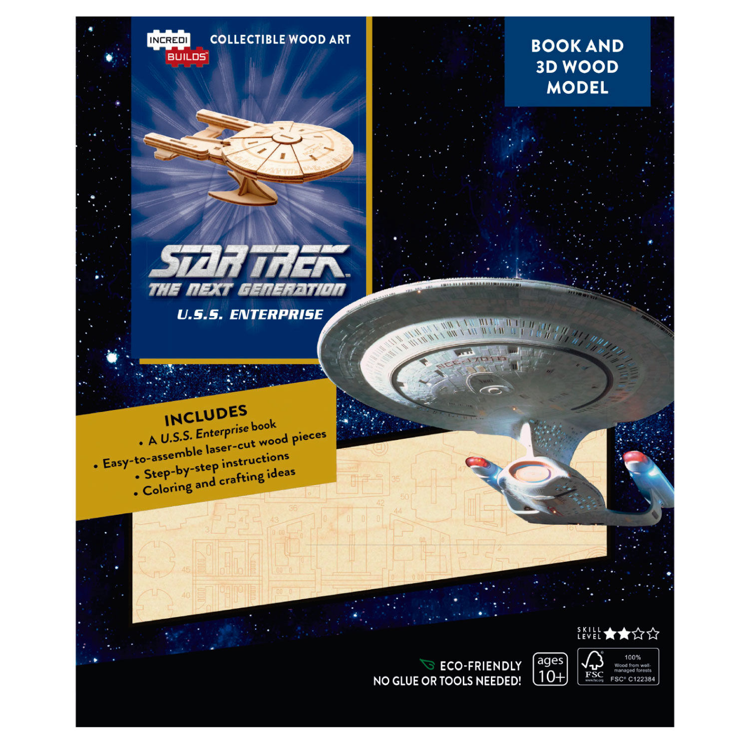 Star Trek The Next Generation Libro Y Modelo Armable Madera image number 0.0