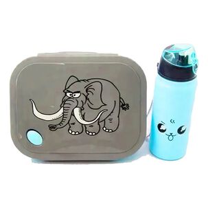 Taper Lonchera Niños Celeste 1200ml Con Botella 500ml