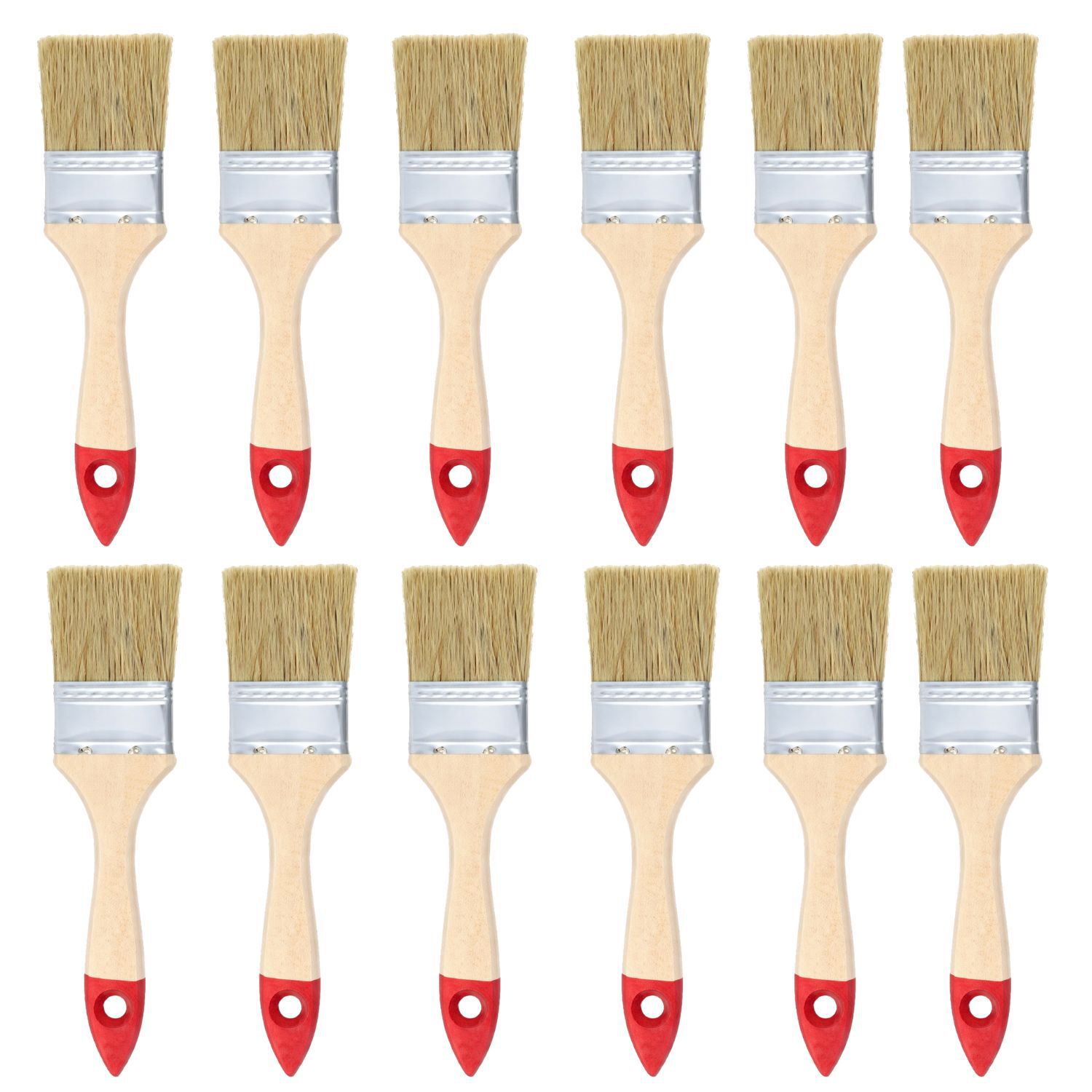 Set 12 Brochas Mango Madera 2 Pulgadas Para Pintura Pintar image number 0.0
