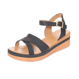 Sandalia Plataforma Negro V&iacute;a Franca Art. 52110b31138black