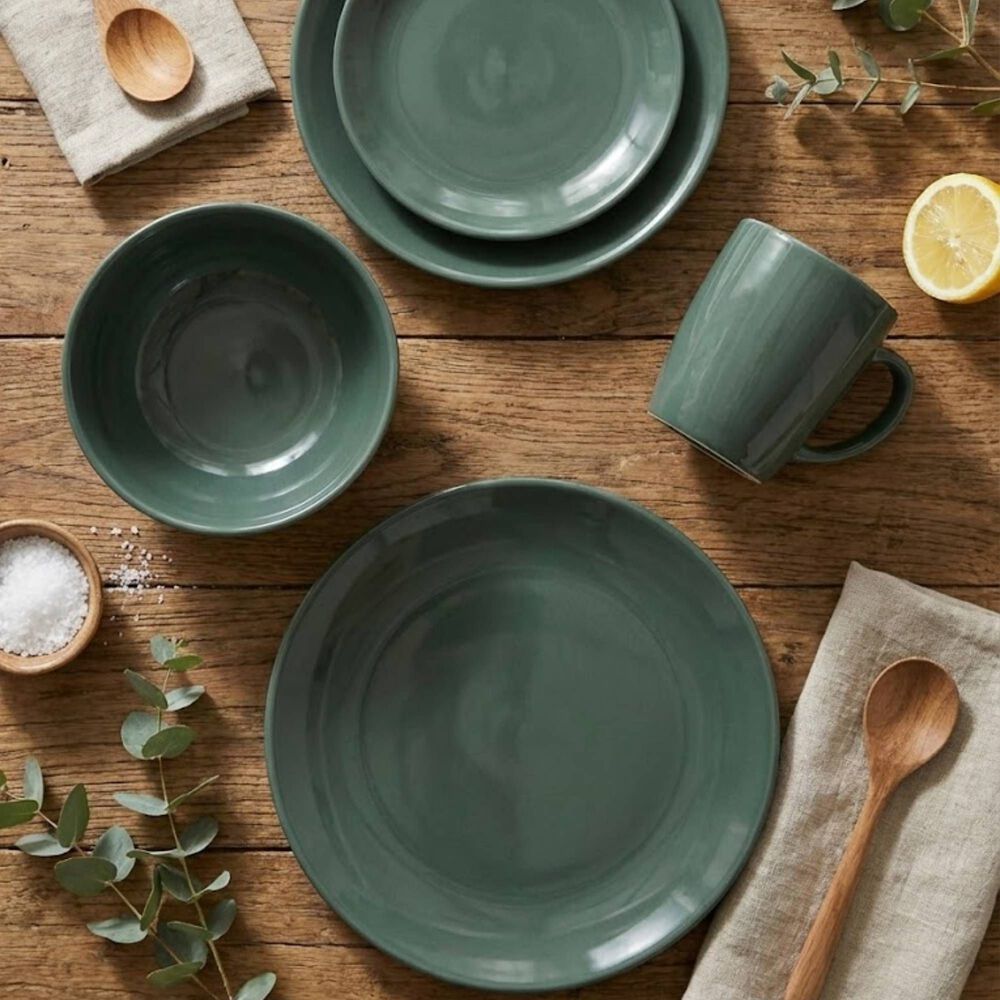 Juego De Loza 16 Piezas Vajilla Cer&aacute;mica July Verde image number 3.0