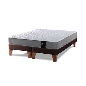 Cama Europea Zen Best Tela Pu Chocolate 2 Plazas