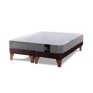 Cama Europea Zen Best Tela Pu Chocolate 2 Plazas