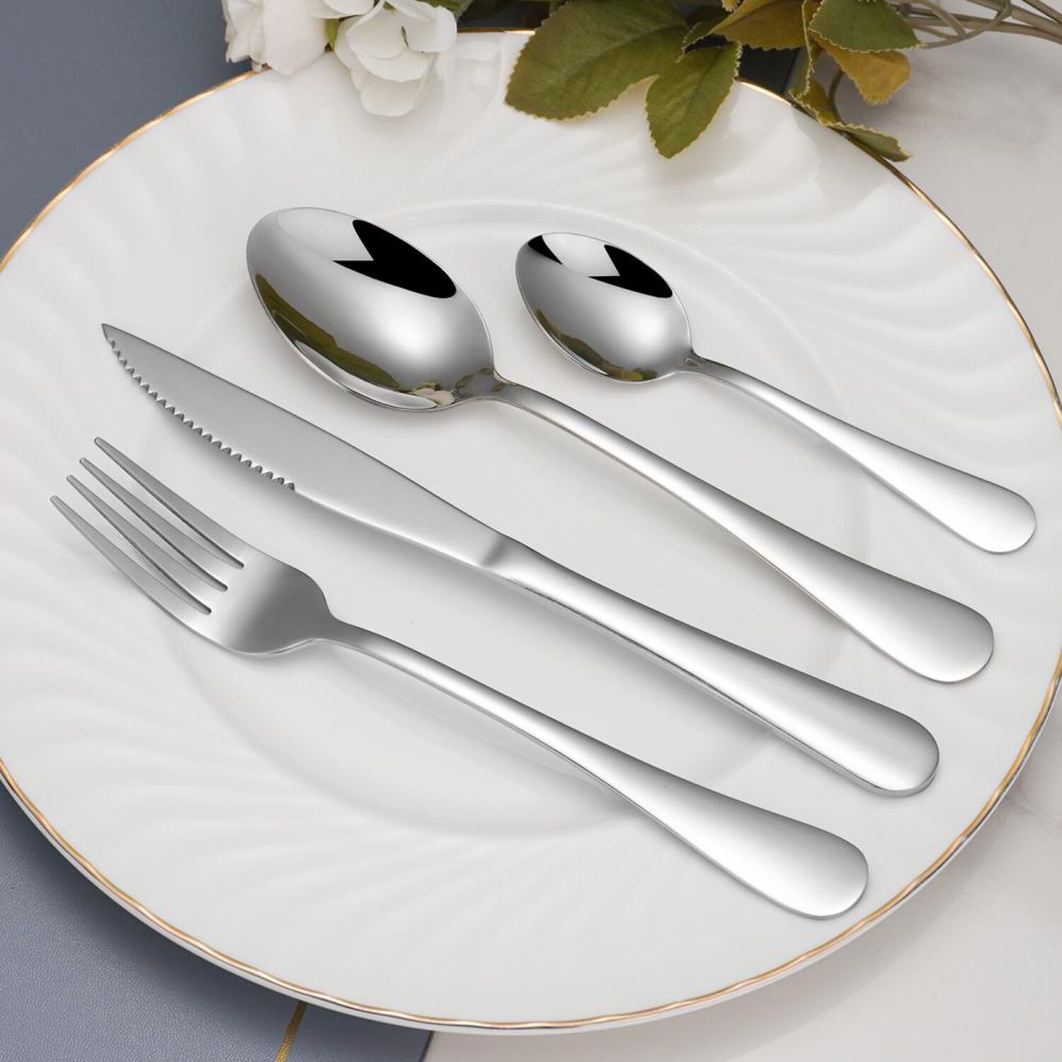 Cubiertos De Mesa Azhome Silver / 24 Piezas image number 2.0