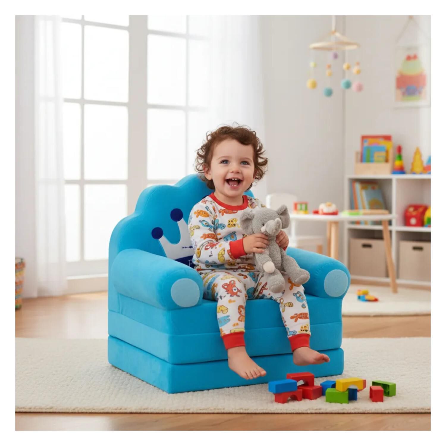 Sillon Silla Para Ni&ntilde;os 100x50cm Azul Infantil image number 3.0