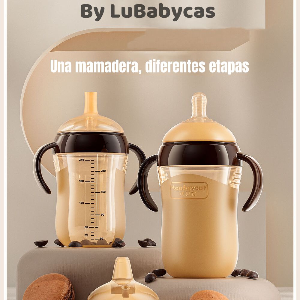 Mamadera 240ml Con Chupetes Y Cepillo De Limpieza Lubabycas image number 2.0