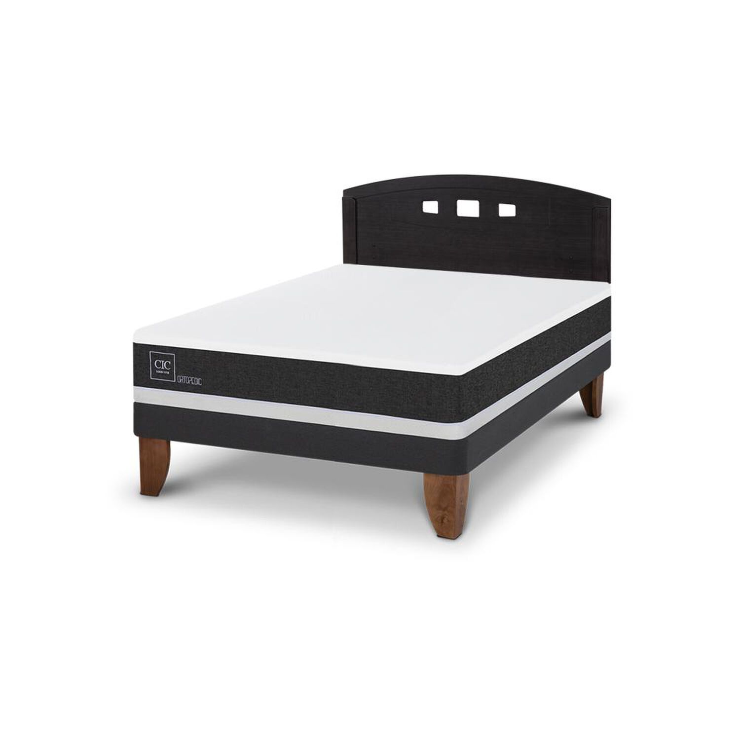 Cama Europea Cic Ortopedic / 2 Plazas / Base Normal + Respaldo image number 4.0