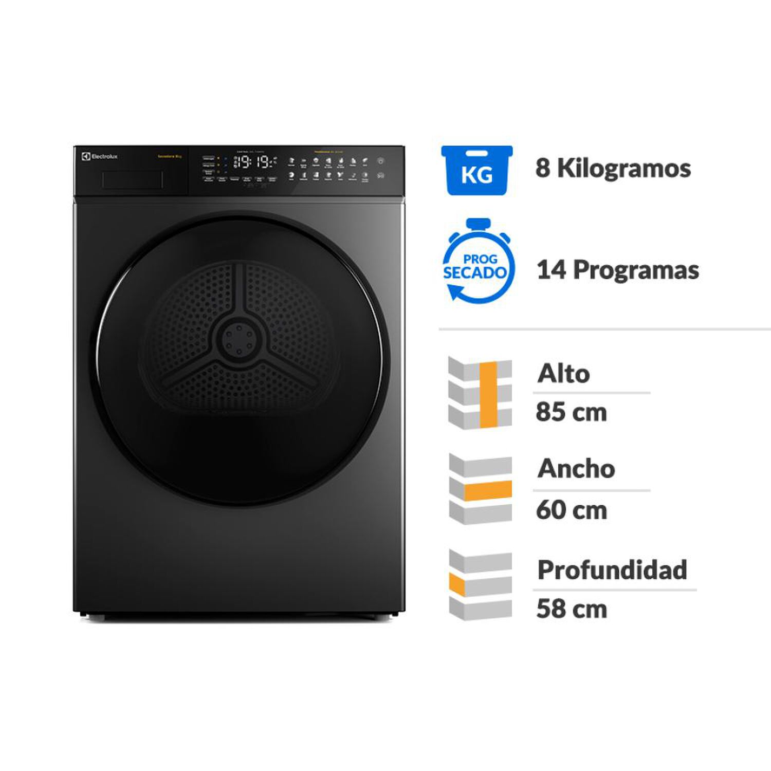 Secadora Electrolux ETDHP8SZ Bomba de calor / 8 Kilos image number 1.0