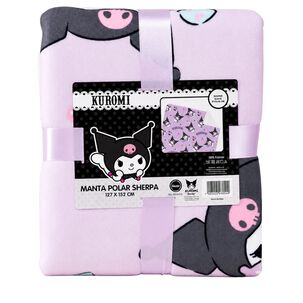 Manta Polar Sherpa Dise&ntilde;o Kuromi 127x152cms Suave - Ps