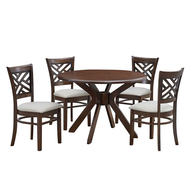 Juego De Comedor Estelle Chocolate 106 Cm 4 Sillas Marfil