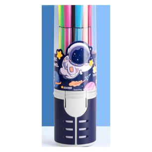 Pack 12 Lapices Boligrafos De Colores Azul Astronauta Kawaii