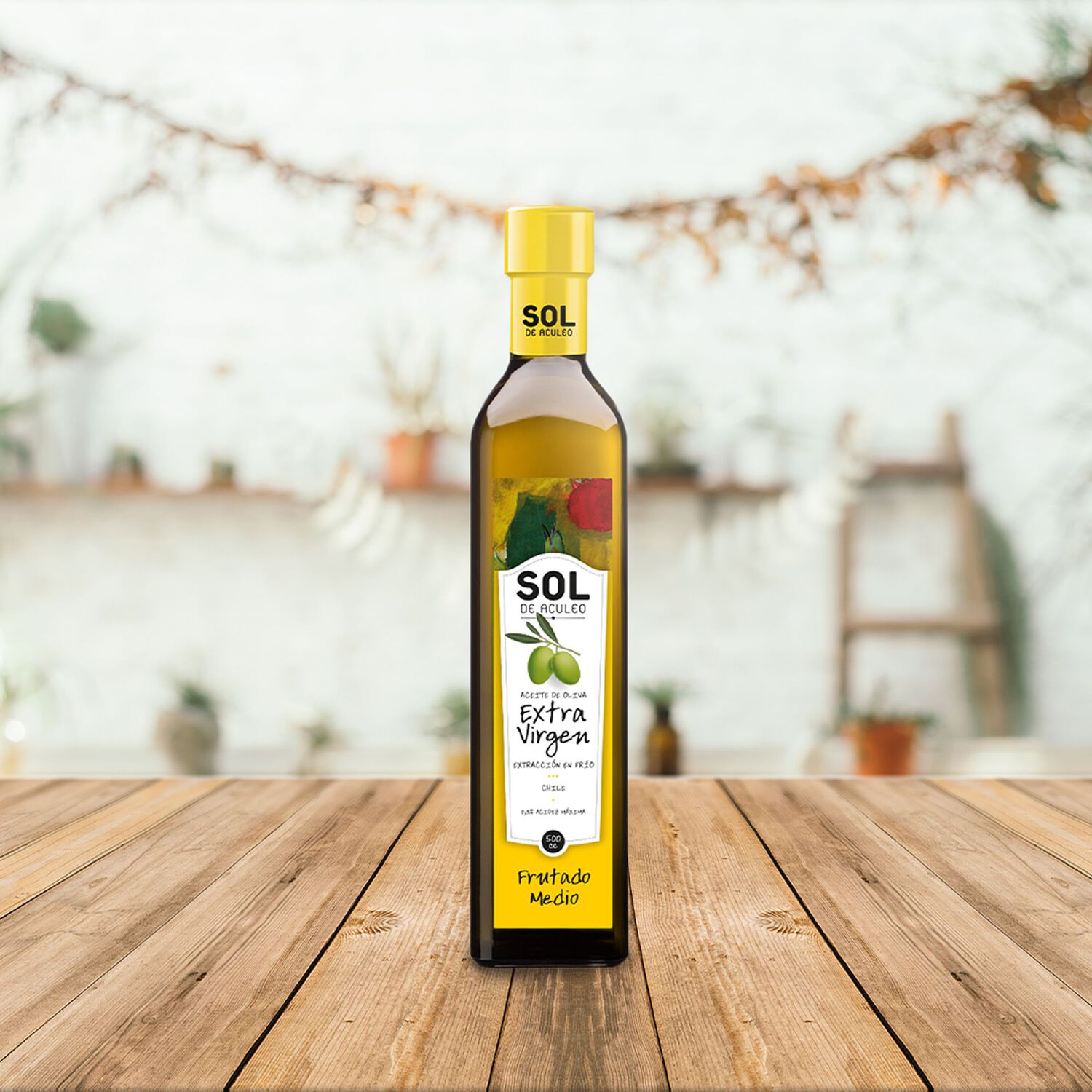 Aceite De Oliva Evirgen Sol De Aculeo Frutado Medio 4x500ml image number 1.0