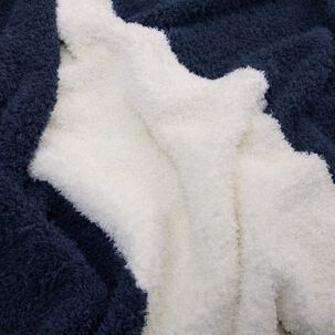 Manta De Franela Nautica 127x152 Fluffy Suavidad Superior Azul Marino