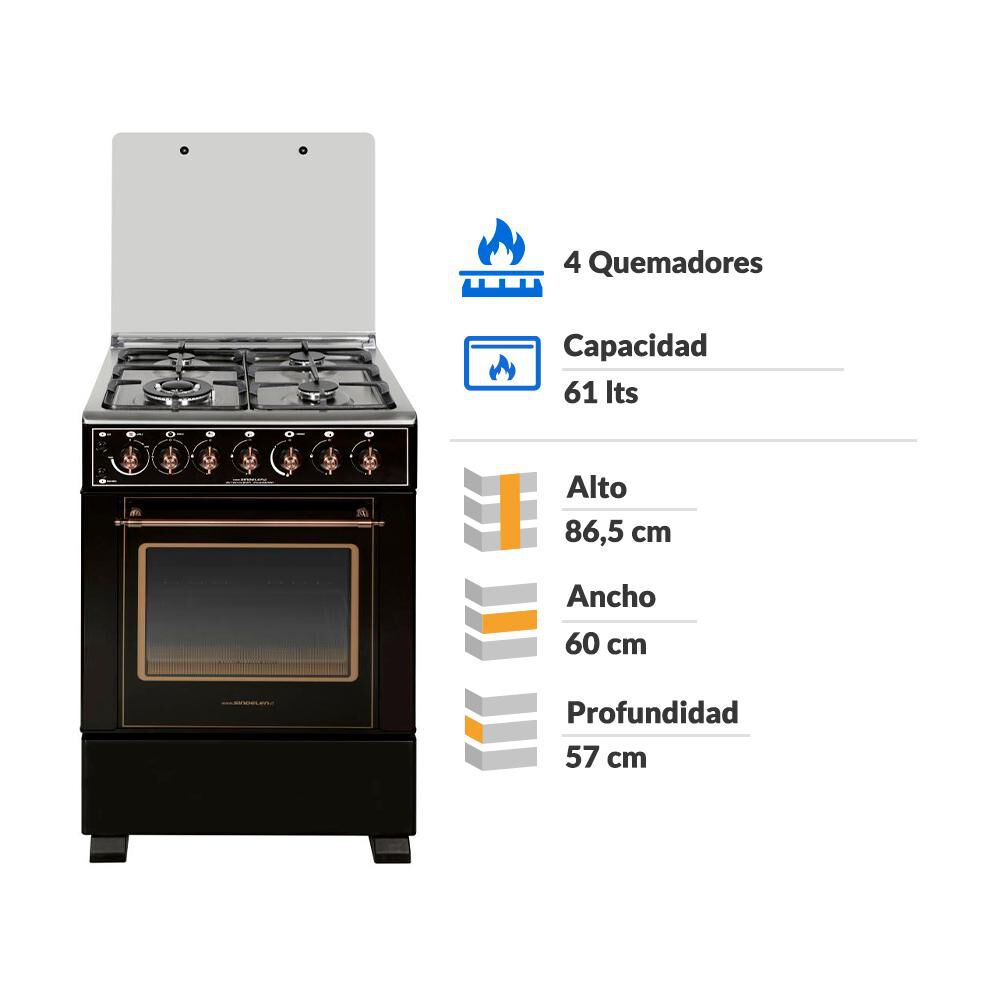 Cocina A Gas Sindelen CH-6850RD / 4 Quemadores image number 1.0