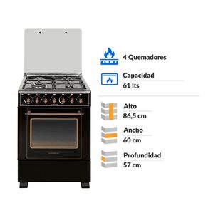 Cocina A Gas Sindelen CH-6850RD / 4 Quemadores