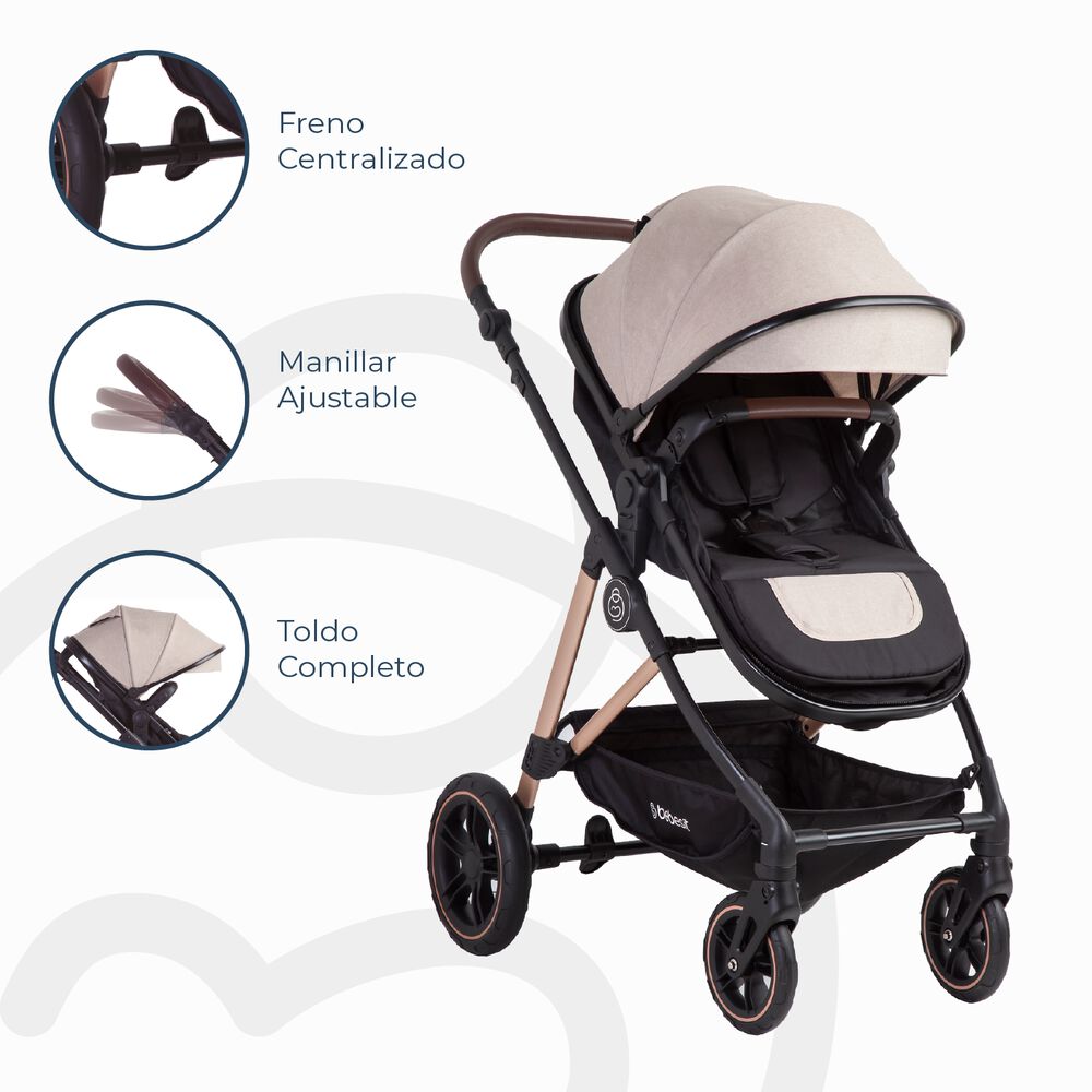 Coche Cuna Travel System Neo Beige Bebesit image number 7.0