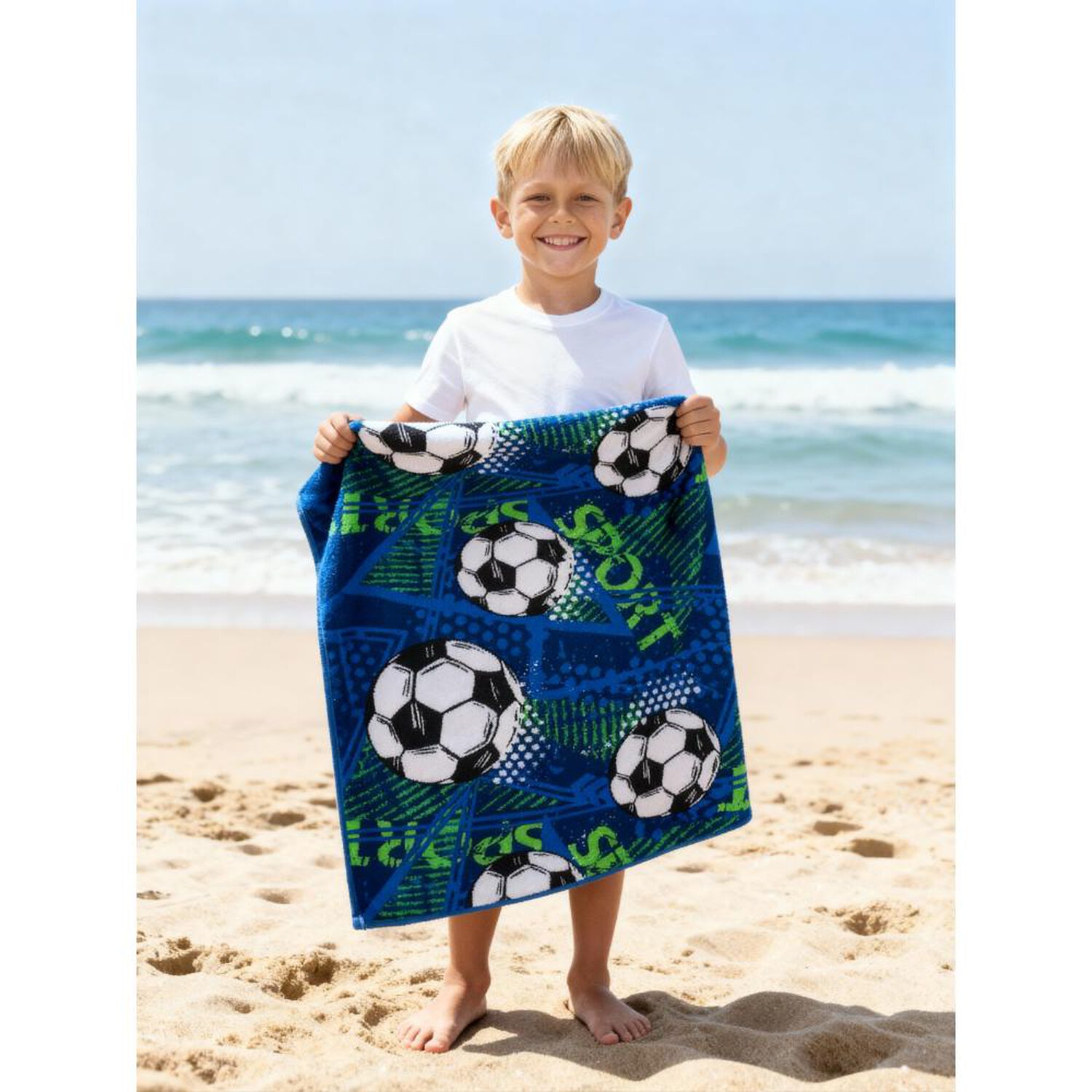 Toalla De Playa Con Bolso Casaideal Kids Sport / 70 X 140 Cm image number 1.0