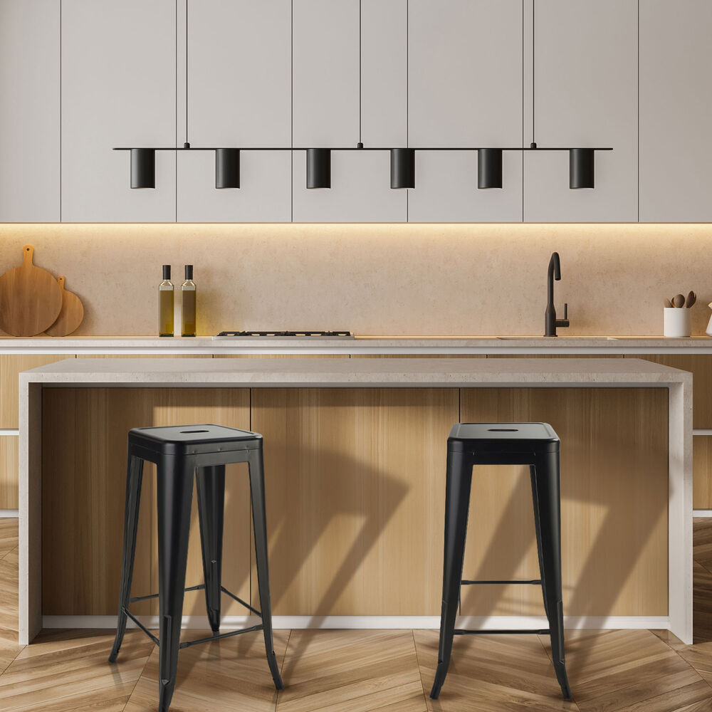 Pack 4 Pisos De Bar Metal Tolix Negro image number 1.0