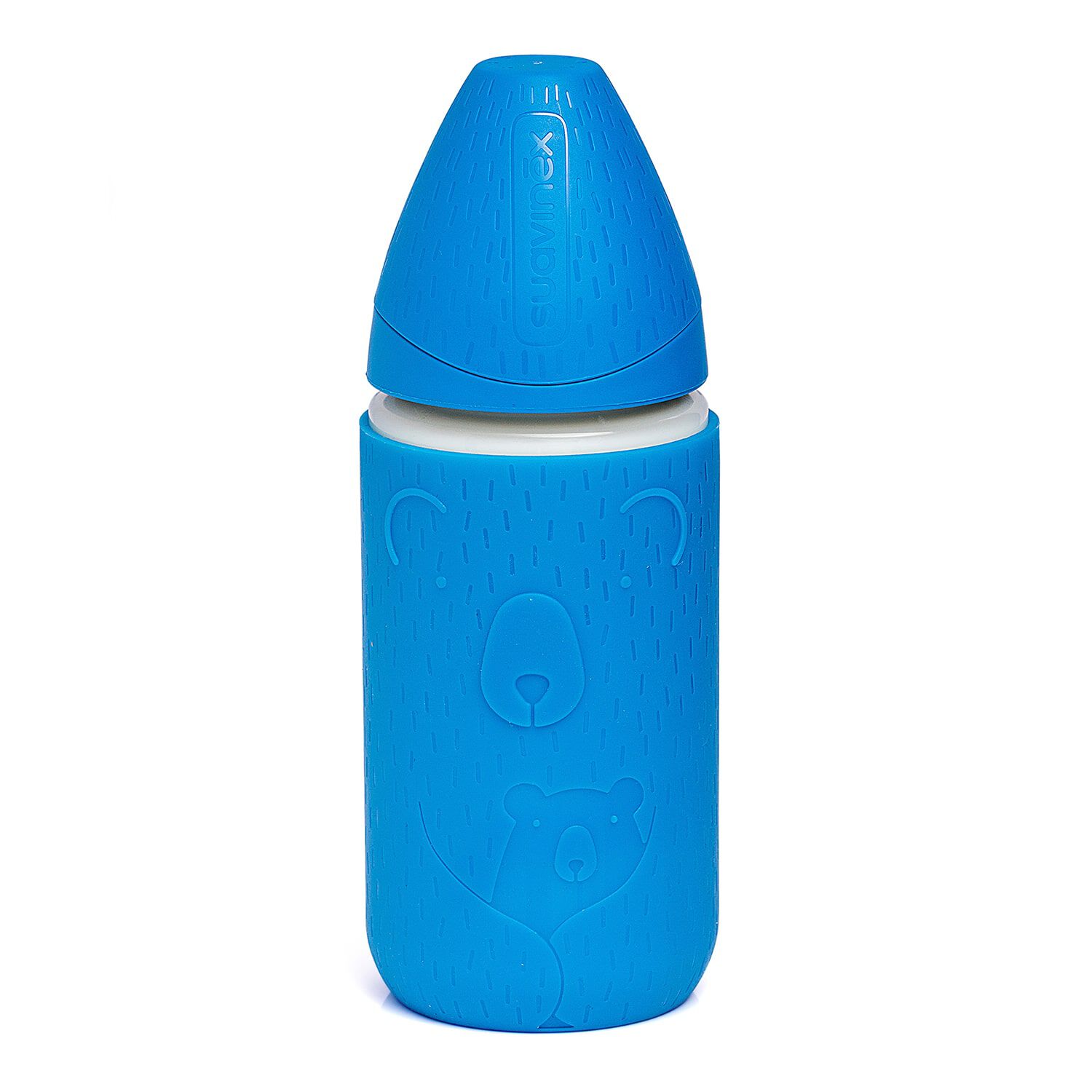 Mamadera Vidrio 240ml 3p+funda Silicona Azul image number 1.0