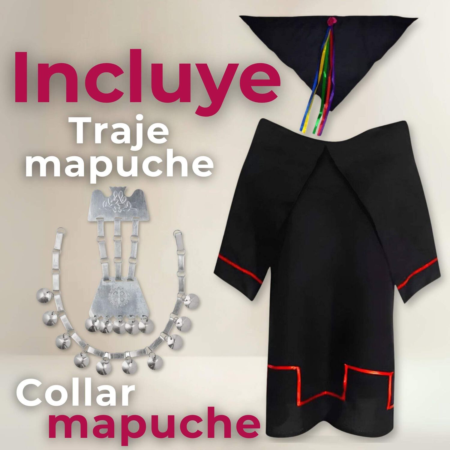 Traje Vestido Mapuche Ni&ntilde;a Incluye Trapelacucha 4 A&ntilde;os Hasta Talla S Vestimenta T&iacute;pica image number 3.0
