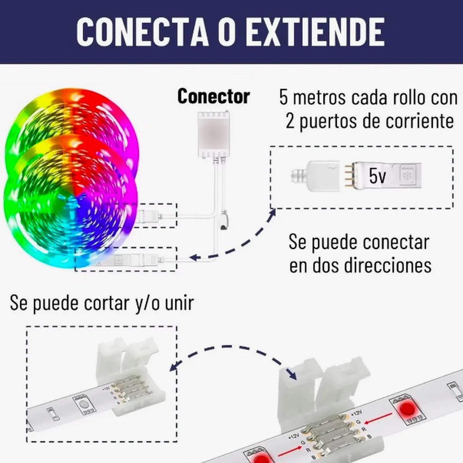 Tira Cinta Luces Led Rgb Wifi 10 Mt image number 4.0