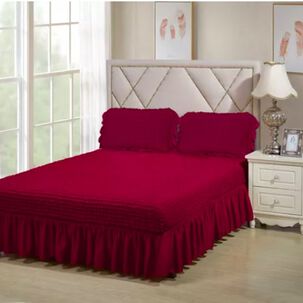 Faldon Liso Cama De 1,5 Plaza