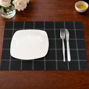 Pack 6 Individuales De Mesa Nautica Home 45x30cm Negro A Cuadros