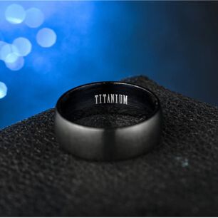 Anillo Titanio Anillos Juveniles Black Space Acero Quirurgico Acero Inoxidable Matte Opaco Curvo Chile Negro/talla 12