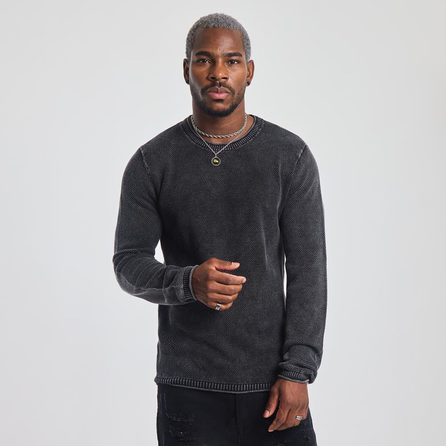 Sweater Liso Manga Larga Cuello Redondo Hombre Rolly Go image number 0.0