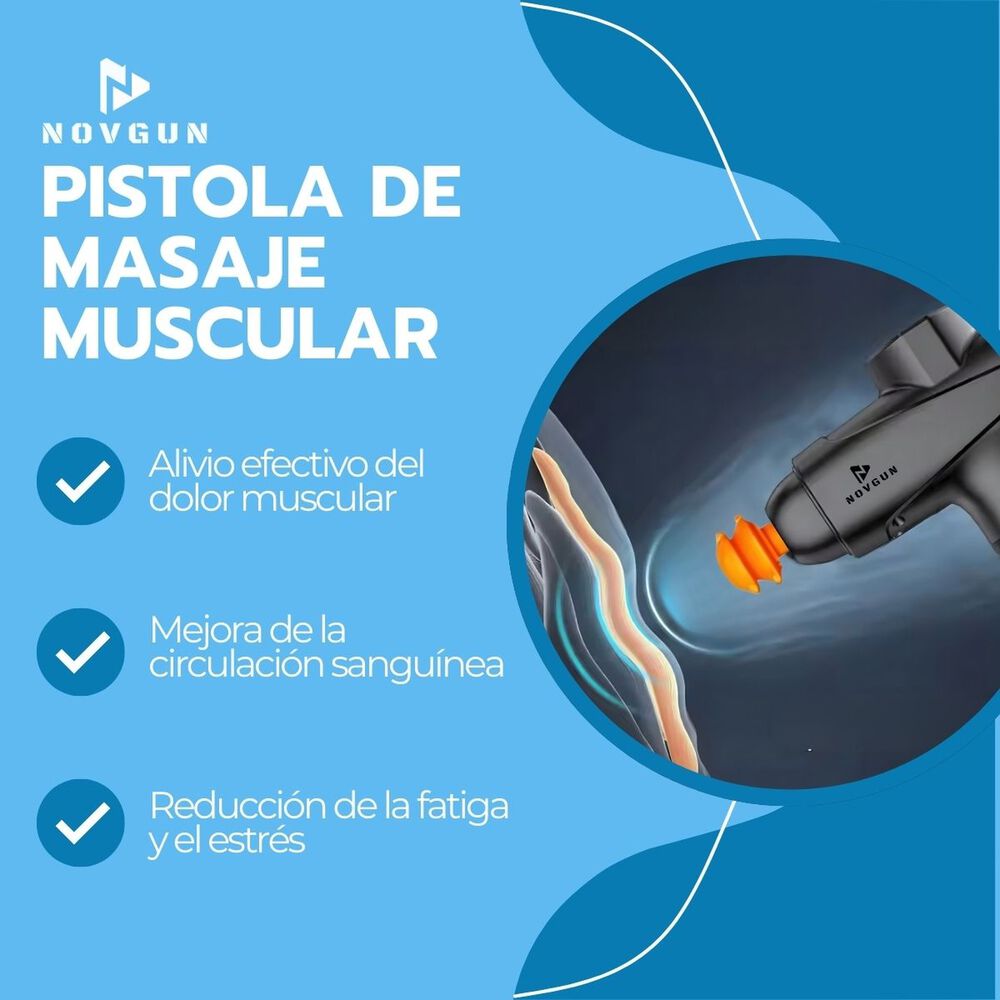 Pistola De Masajes Descontracturante Gun Kine + 11 Cabezales image number 2.0