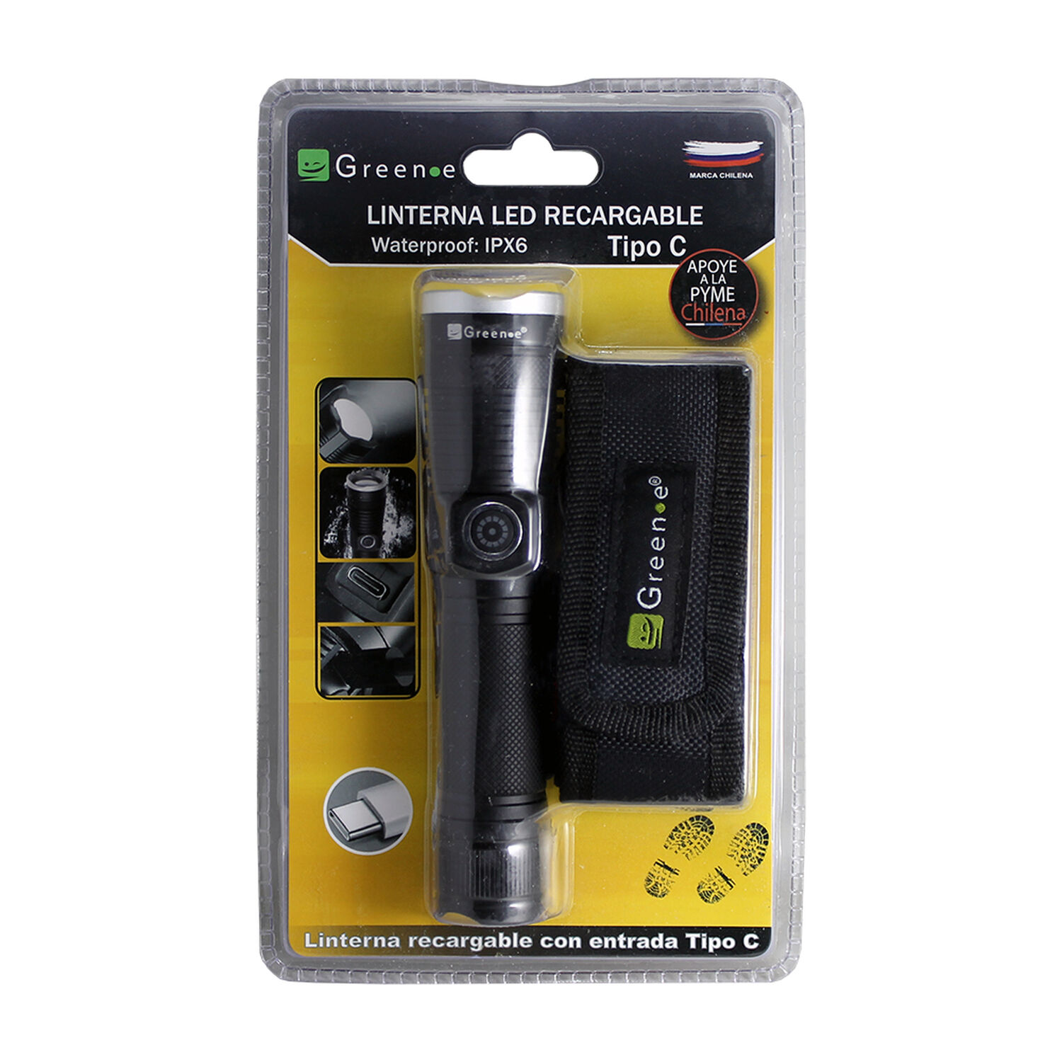 Linterna Led Recargable Tipo C De 500 L&uacute;menes image number 0.0