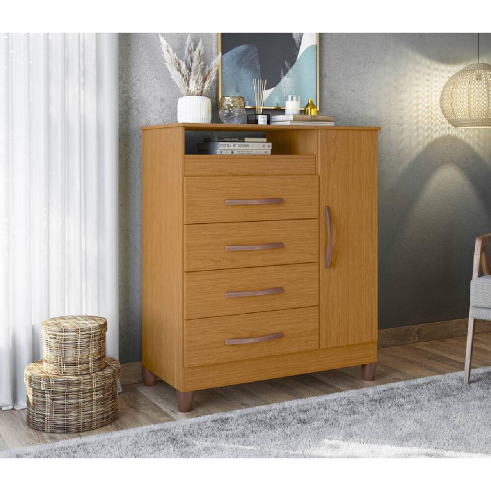 Comoda 4 Cajones 1 Puerta Turqueza Cinamomo image number 2.0