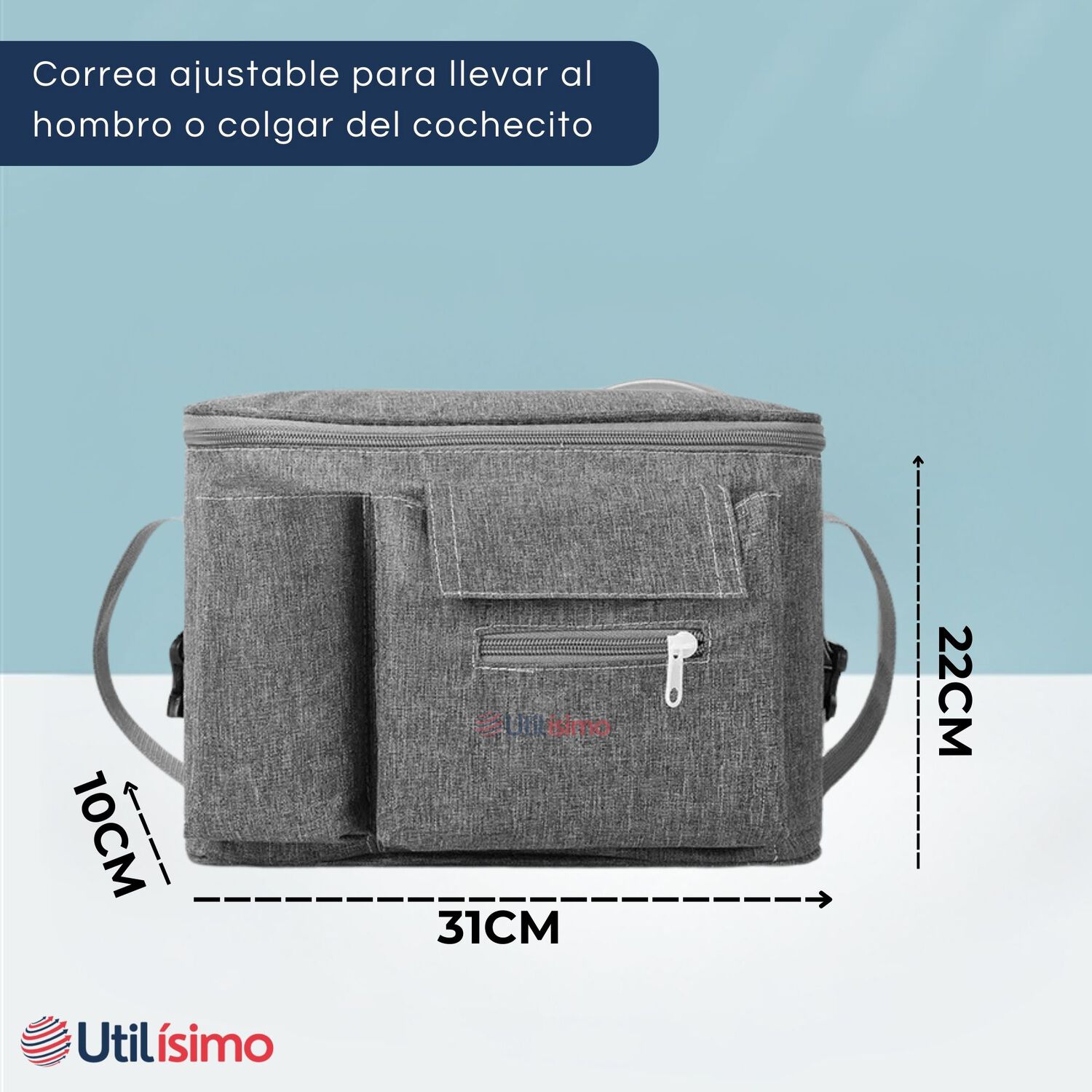 Bolso Maternal Mochila Para Coche Pa&ntilde;alera Beb&eacute; Light Gray image number 2.0