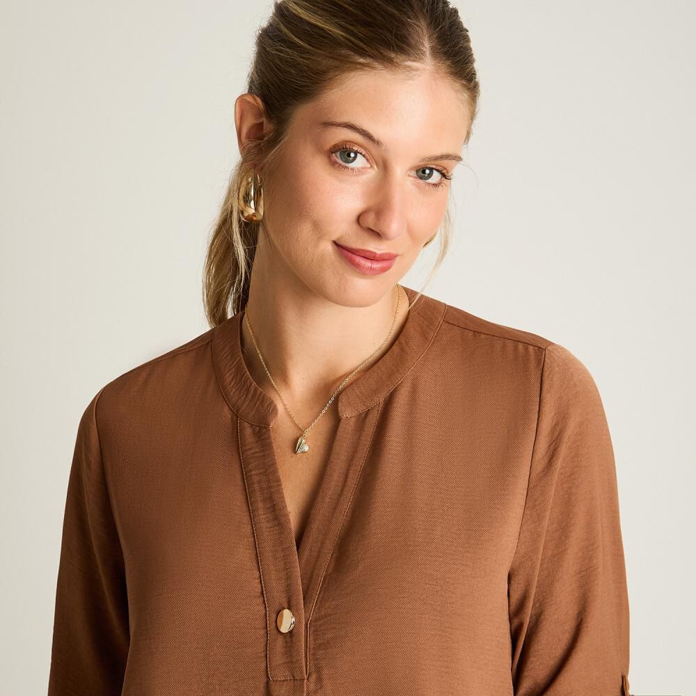 Blusa Manga 3/4 Cuello V Mujer Lorenzo Di Pontti image number 3.0