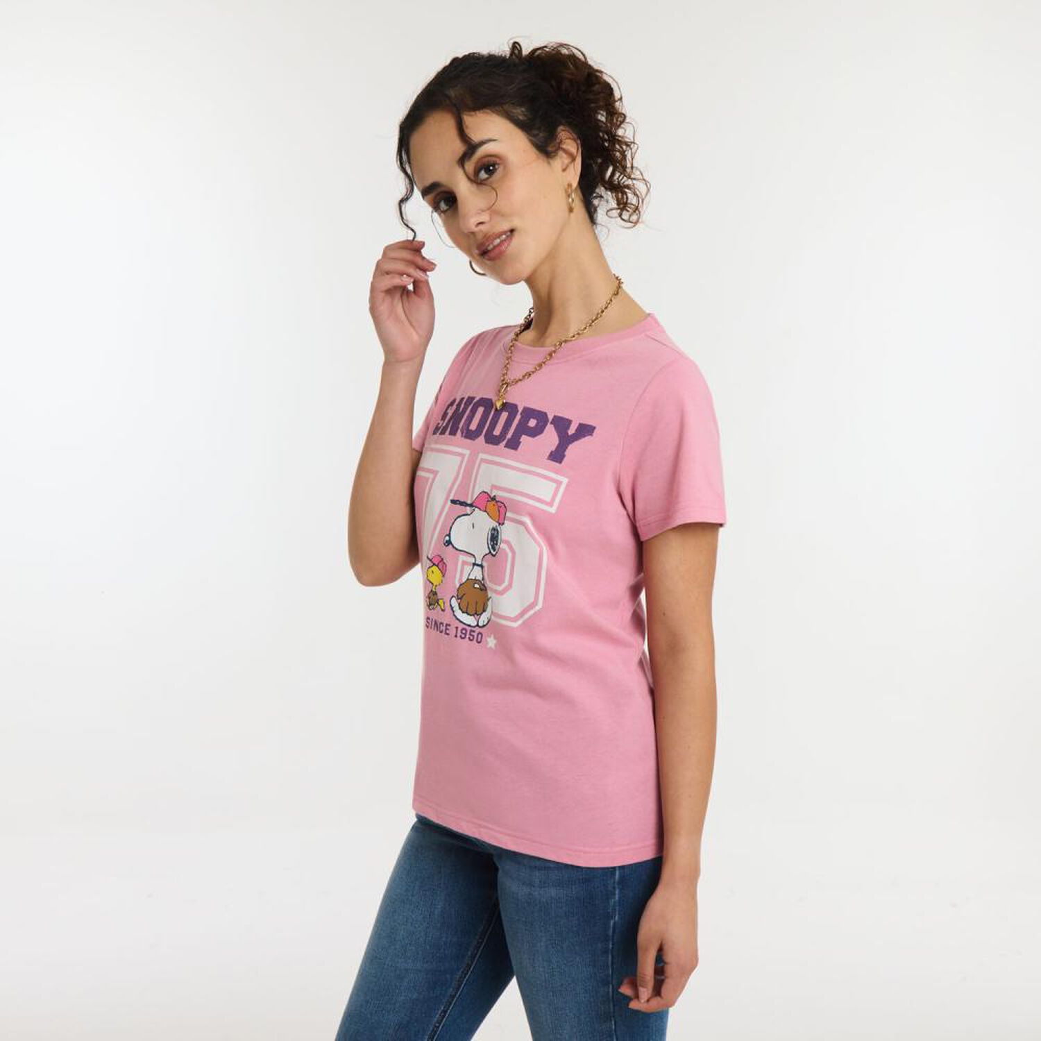 Polera Snoopy Manga Corta Cuello Redondo Mujer Freedom image number 2.0
