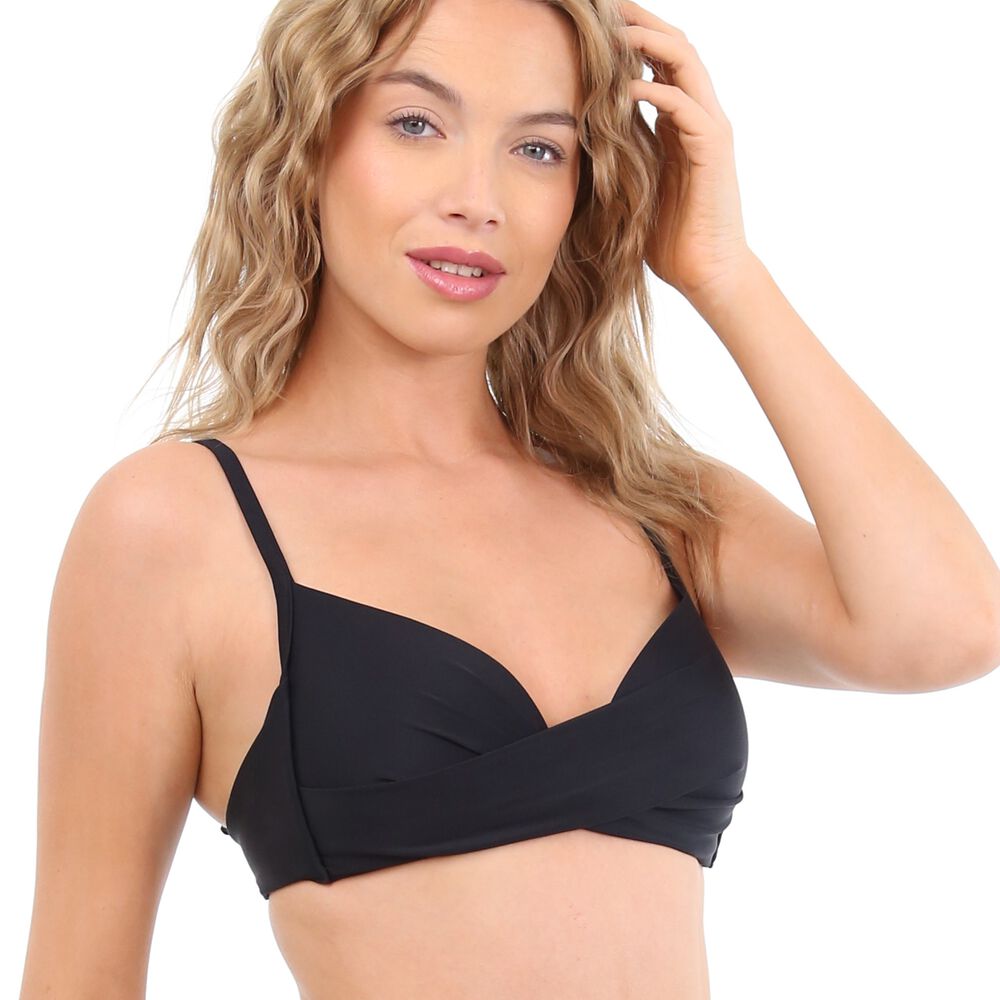 Bikini Estilo Sostén Drapeado Negro image number 0.0