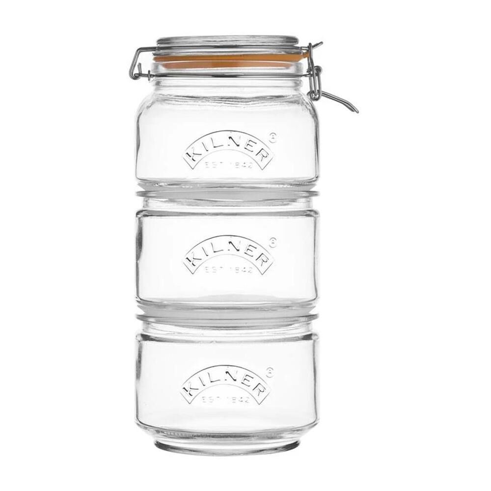 Set De Frascos Kilner Apilables / 3 Piezas image number 0.0